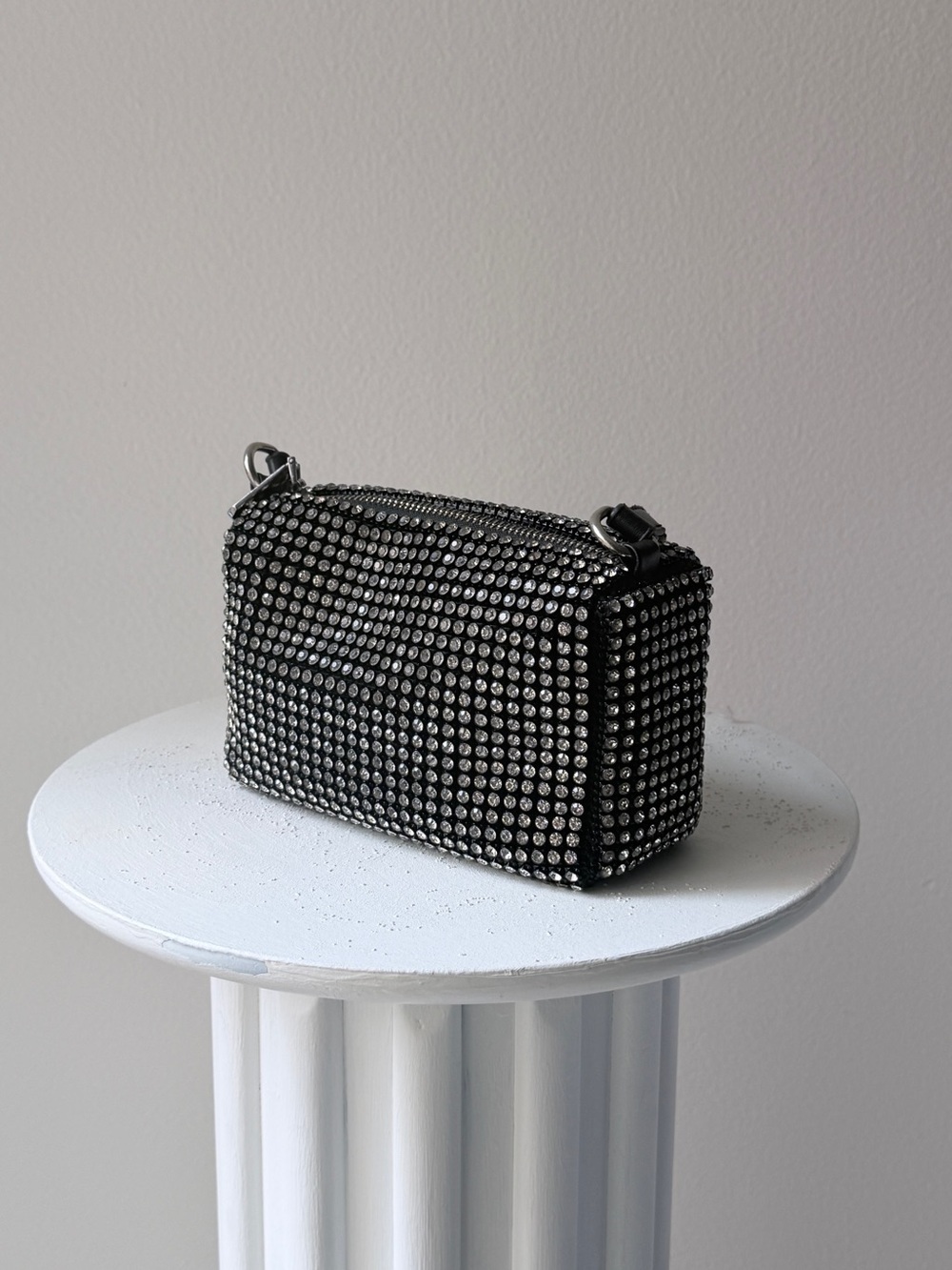 Vintage Black Rhinestone Embellished Crossbody Bag - Picture 4 of 13